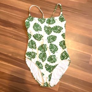 LOFT Palm Lace-Up One-Piece